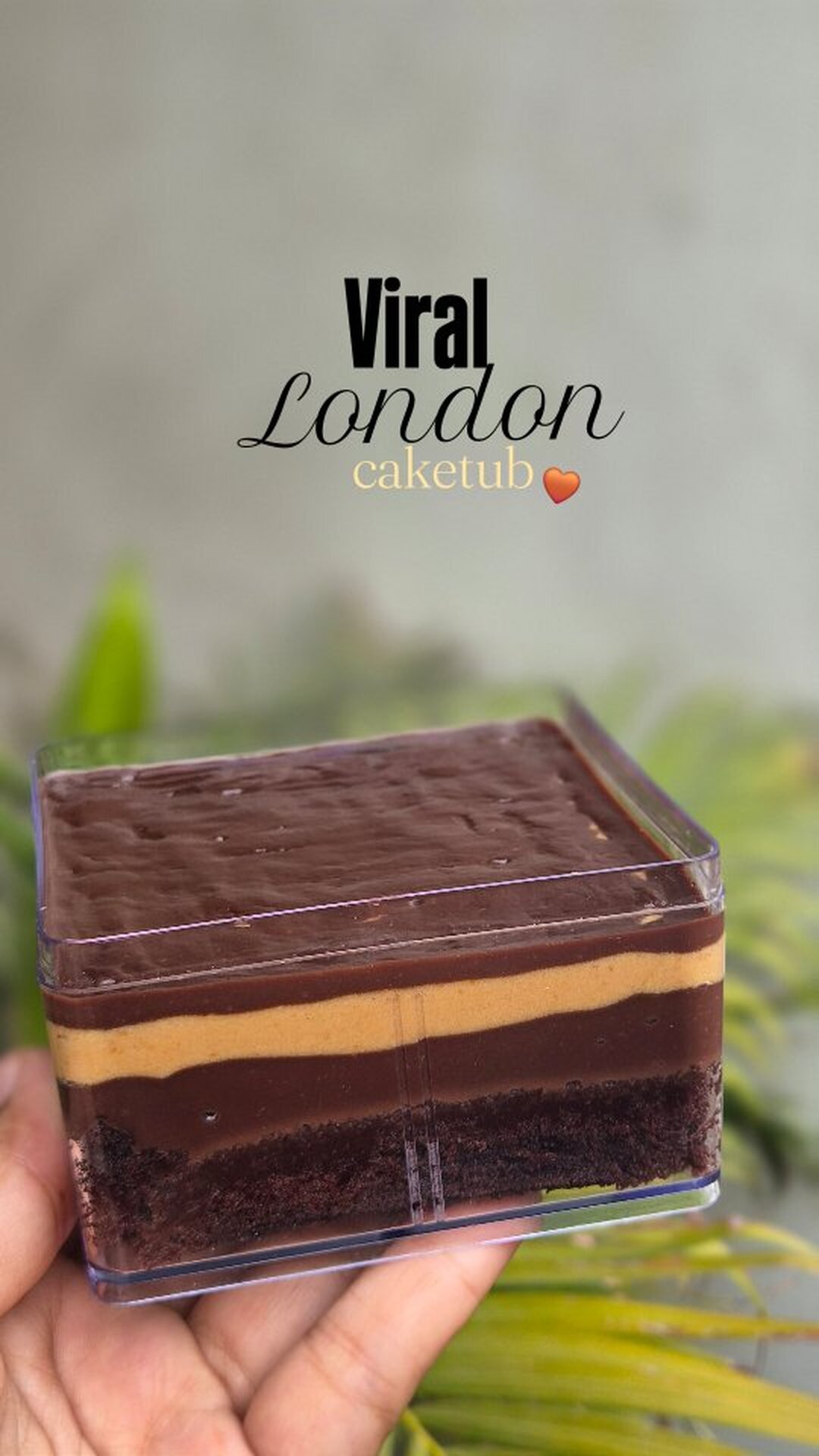 Viral London cake tub with Belgian chocolate layers